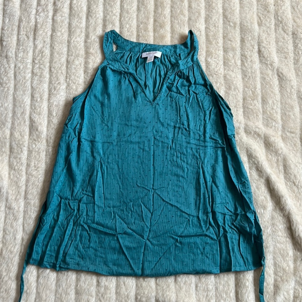 Maternity teal blue tank top medium